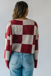 The Salerno Checkered Sweater in Oatmeal + Red