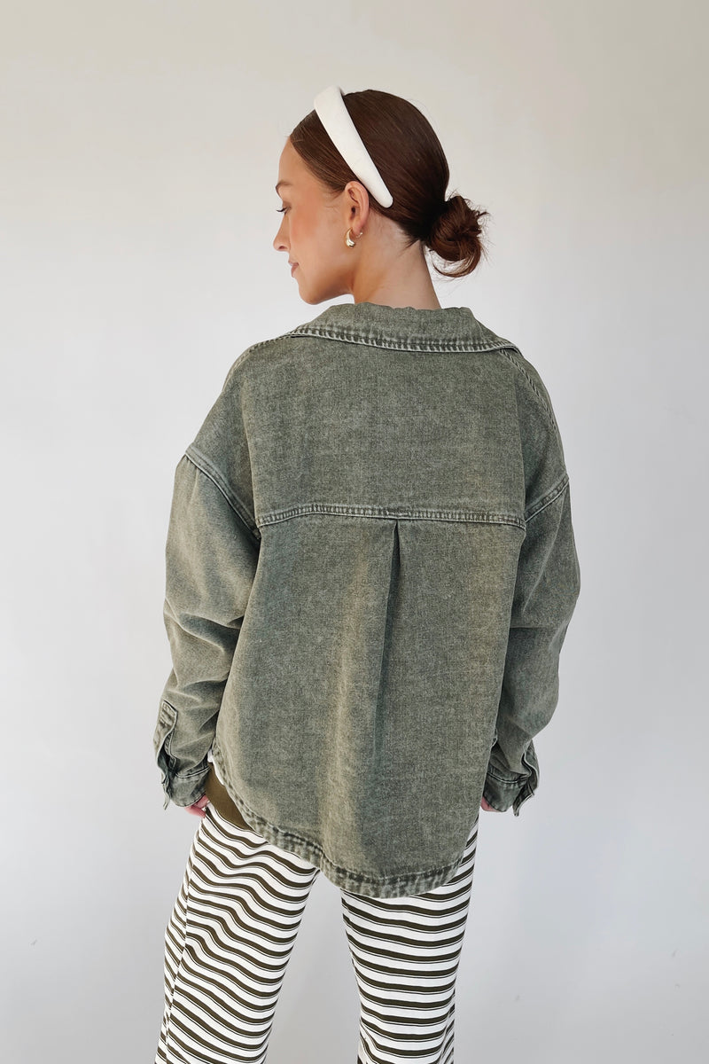 The Ladner Vintage Denim Jacket in Vintage Olive