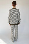 The Abrams Striped Lounge Set in Cream + Green