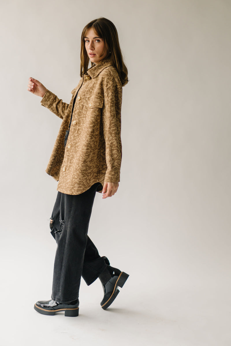 The Ritzman Patterned Button-Up Jacket in Camel