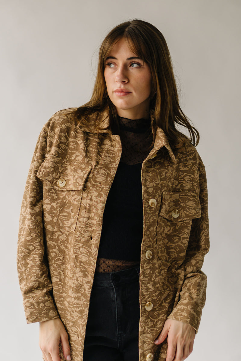 The Ritzman Patterned Button-Up Jacket in Camel