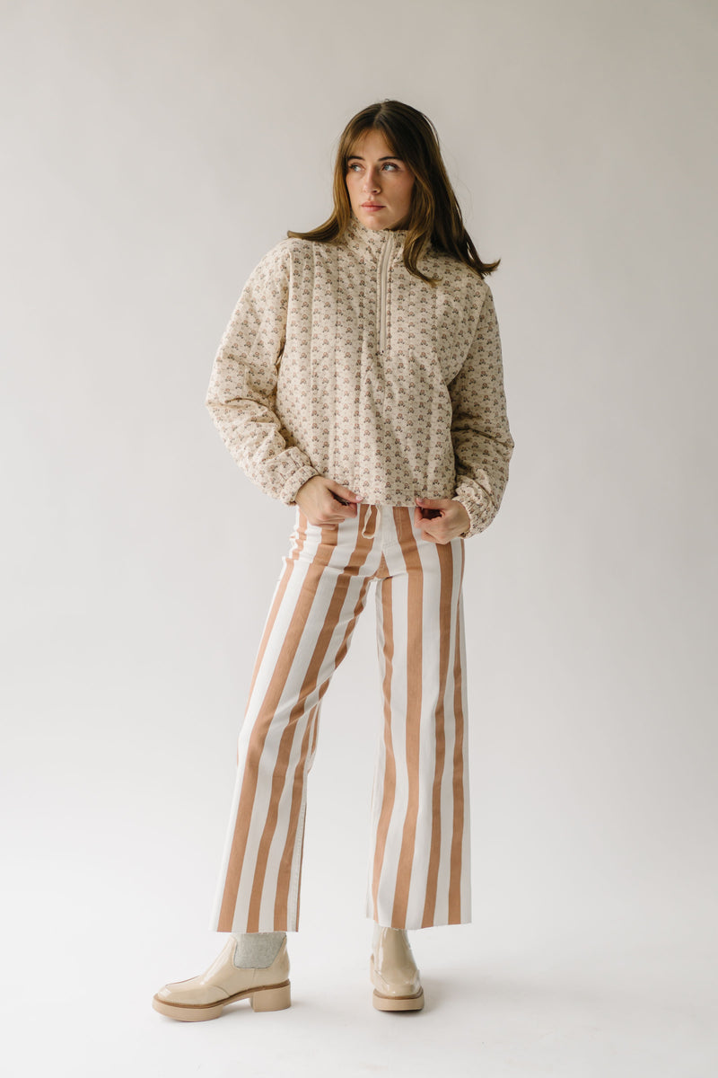 The Petersen Striped Pant in Toffee + Cream