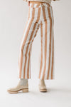 The Petersen Striped Pant in Toffee + Cream