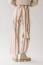 The Petersen Striped Pant in Toffee + Cream