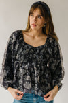 The Kenora Smocked Blouse in Black Floral