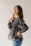 The Kenora Smocked Blouse in Black Floral