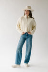 The Rossland Cropped Half Zip Sweater in Cream