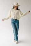 The Rossland Cropped Half Zip Sweater in Cream