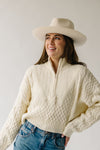 The Rossland Cropped Half Zip Sweater in Cream