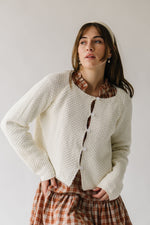 The Moura Textured Button-Up Cardigan in Ivory