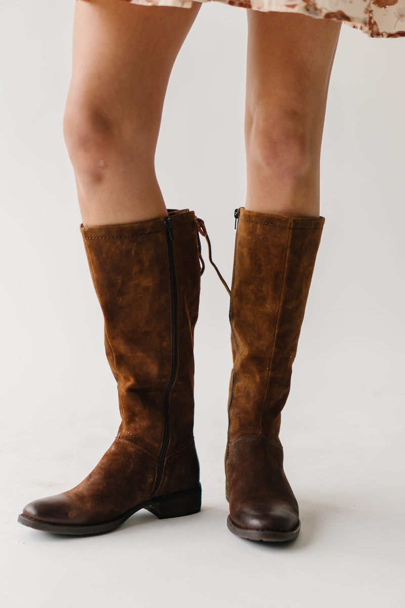 The Hayden Tall Distressed Boots in Brown (SHIPS IN 2 WEEKS)