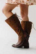 The Hayden Tall Distressed Boots in Brown (SHIPS IN 2 WEEKS)