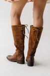 The Hayden Tall Distressed Boots in Brown (SHIPS IN 2 WEEKS)