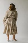 The Landrum Tiered Midi Dress in Beige