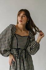 The Bramsen Sweetheart Detail Midi Dress in Black Gingham