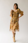 The Govan Embroidered Floral Dress in Camel