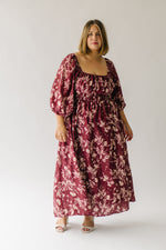 The Warby Textured Floral Maxi Dress in Mahogany