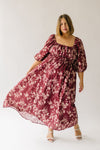 The Warby Textured Floral Maxi Dress in Mahogany