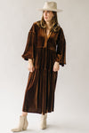 The Matson Velvet Midi Dress in Chocolate