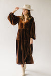 The Matson Velvet Midi Dress in Chocolate