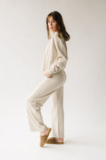 The Romo Knit Wide Leg Pant in Heather Oat