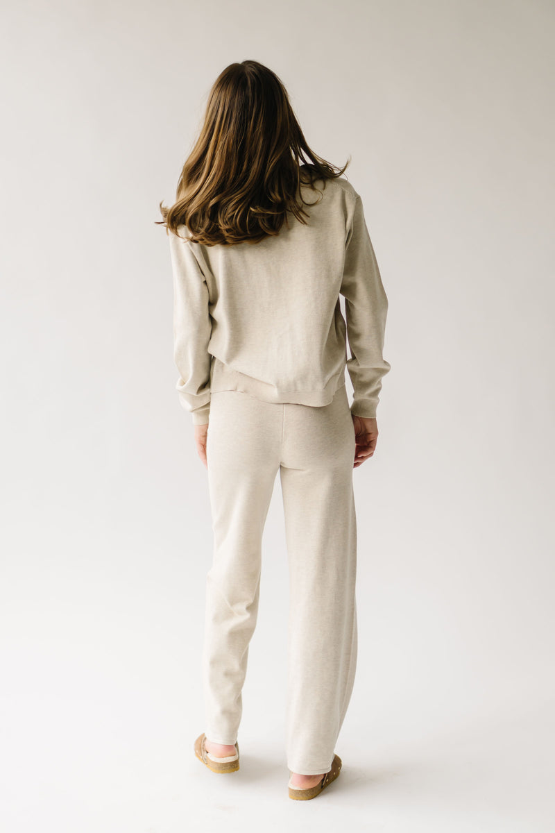 The Romo Knit Wide Leg Pant in Heather Oat