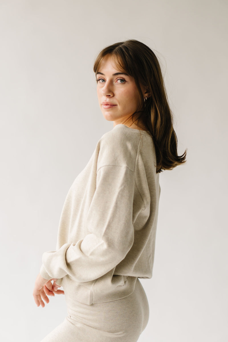 The Renninger Knit Cardigan in Heather Oat