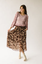 The Mortensen Printed Floral Skirt in Brown Multi