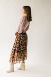 The Mortensen Printed Floral Skirt in Brown Multi