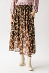 The Mortensen Printed Floral Skirt in Brown Multi