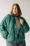 The Daulton Textured Puffer Jacket in Dark Teal