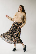 The Mortensen Printed Floral Skirt in Black Multi