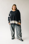 The Donakey Batwing Striped Sweater in Black + Ivory