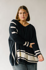 The Donakey Batwing Striped Sweater in Black + Ivory