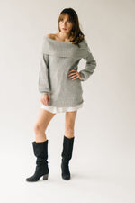 The Haskins Oversized Bow Detail Sweater in Heather Grey