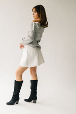 The Haskins Oversized Bow Detail Sweater in Heather Grey