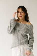 The Haskins Oversized Bow Detail Sweater in Heather Grey