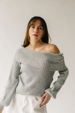 The Haskins Oversized Bow Detail Sweater in Heather Grey