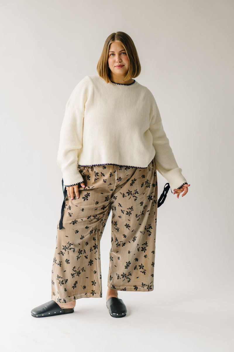 The Willimon Floral Wide Leg Pant in Mocha