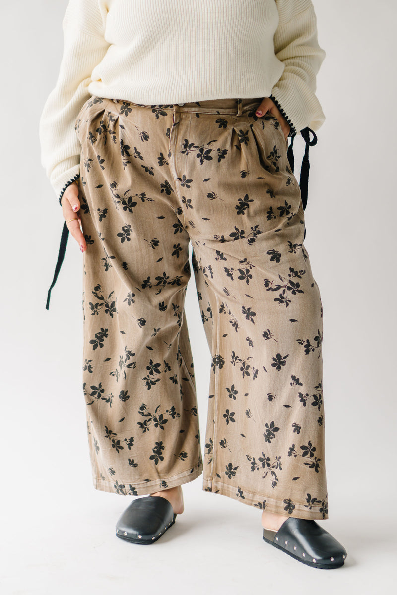 The Willimon Floral Wide Leg Pant in Mocha