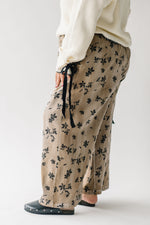 The Willimon Floral Wide Leg Pant in Mocha