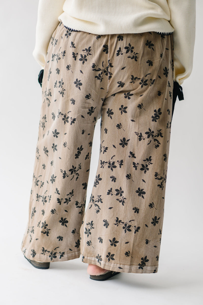 The Willimon Floral Wide Leg Pant in Mocha