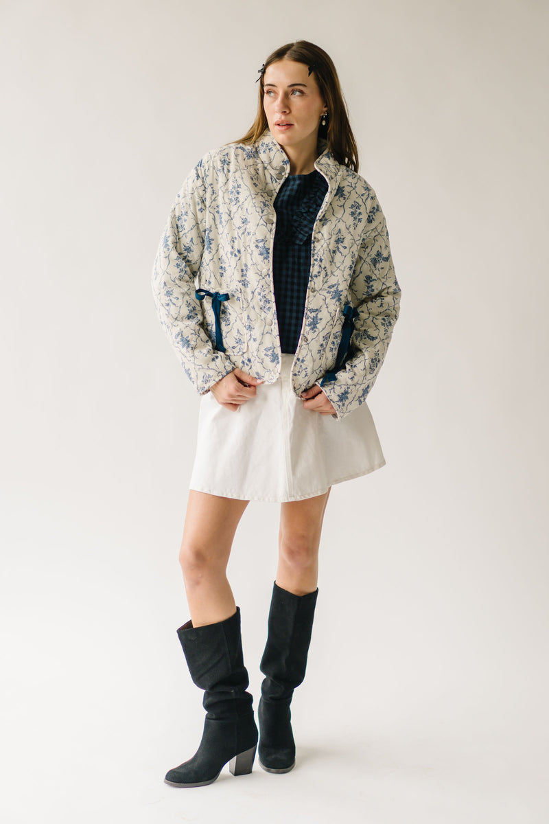 The Zanola Floral Patterned Jacket in Cream Multi