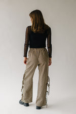 The Garwood Gingham Side Slit Pant in Beige