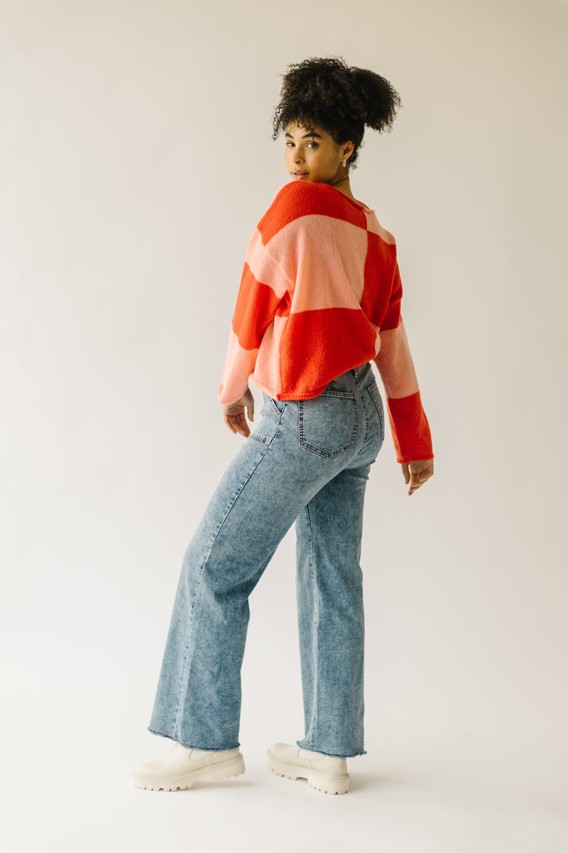 The Medico Checkered Sweater in Pink + Red