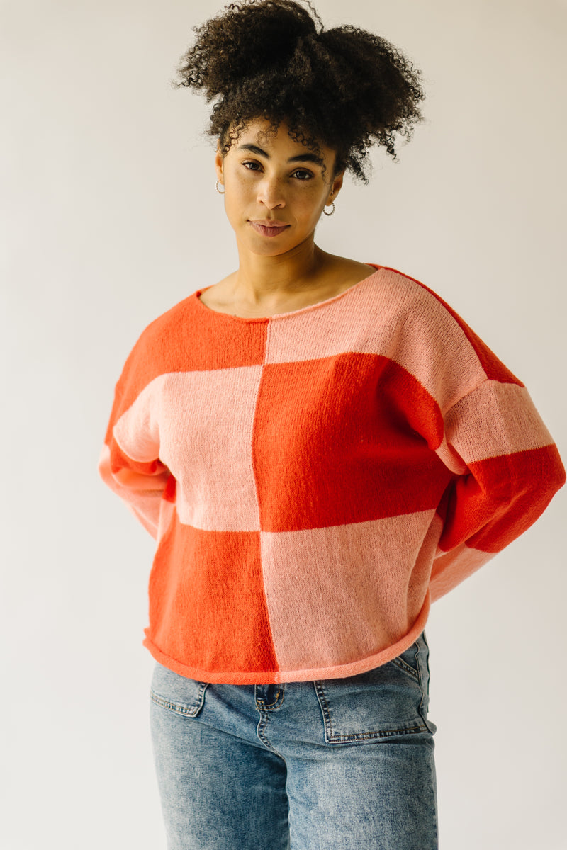 The Medico Checkered Sweater in Pink + Red