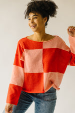 The Medico Checkered Sweater in Pink + Red