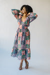 The Laken Patterned Maxi Dress in Pink + Blue Floral