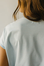 The Brinkerhoff Striped T-Shirt Dress in Ivory + Blue