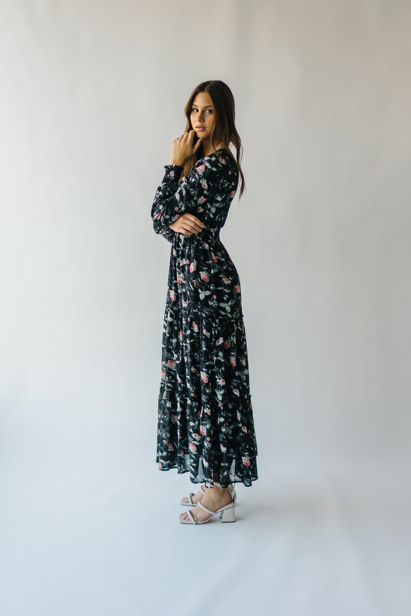 The Jacey Patterned Maxi Dress in Rose Garden